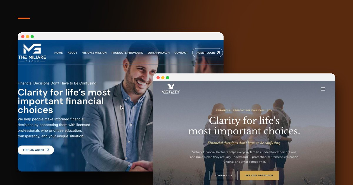 Miliare Group and Virtuity websites by AdaptExec